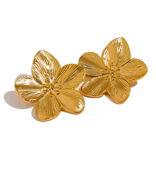 Élan Jewellery - Gold Flower Statement Earrings